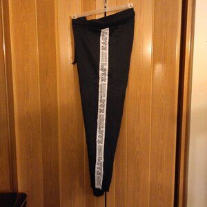 Coco Limon Full-Length Side Sripe Sweatpants Love Print Stylish Graphic